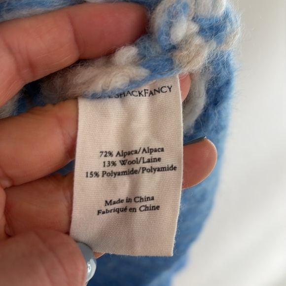 LoveShackFancy Fair Isle Alpaca Cardigan Sweater - size S, like new - Picture 6 of 9